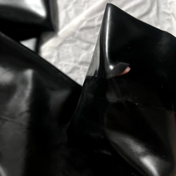 Versace Lattice High Waist Latex Leggings Sz 38/ US 2/ XS - Picture 3 of 11